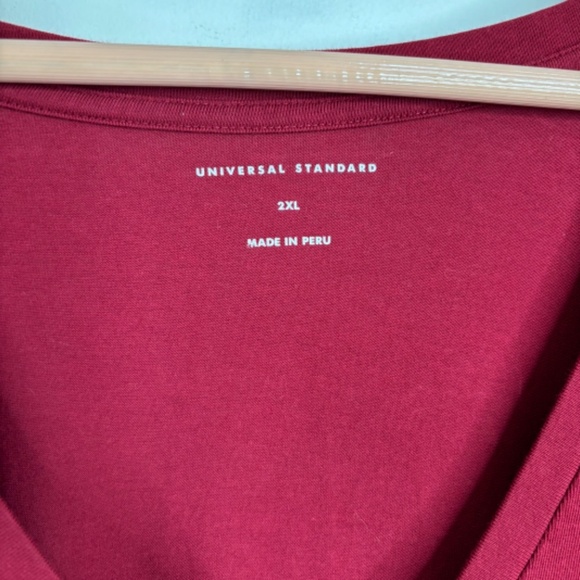 Universal Standard Tesino Midi Dress 32 Long Sleeve Stretch Jersey V Neck Red - Picture 7 of 13